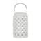 White Ceramic Contemporary Candle Holder Lantern, 11" x 7" x 8"